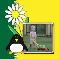 Phillip cutting grass